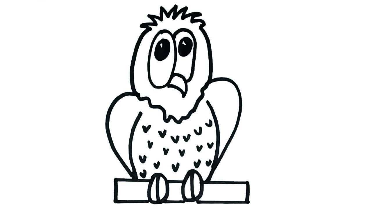 1280x720 How To Draw An Owl Easy Owl Drawing For Kids Draw Easy