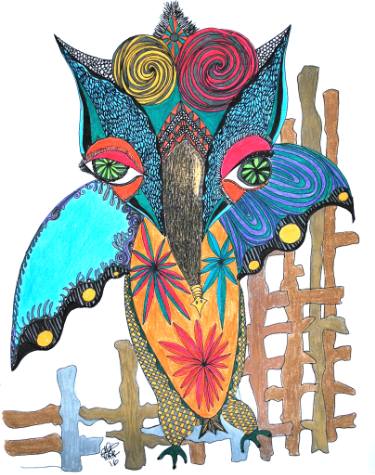375x475 How Owl! Chouette, Un Hibou! Drawing