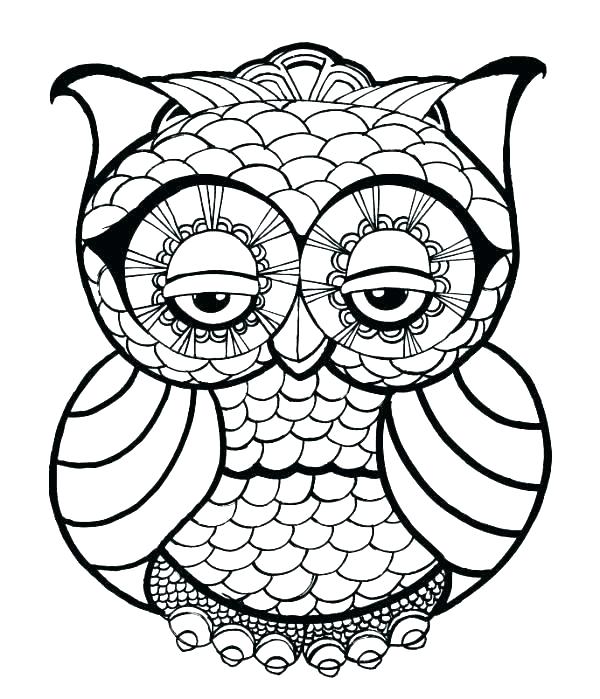 600x699 Abstract Owl Coloring Pages