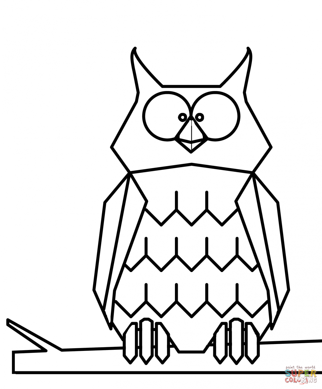 1084x1307 Owl Drawing For Kids Cartoon Of An Easy Cute Eyes Outline Line I