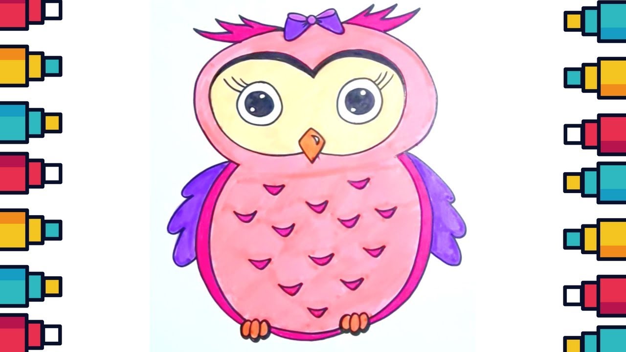 1280x720 How To Draw Owl Drawing Easiest Cute Owl For Kids