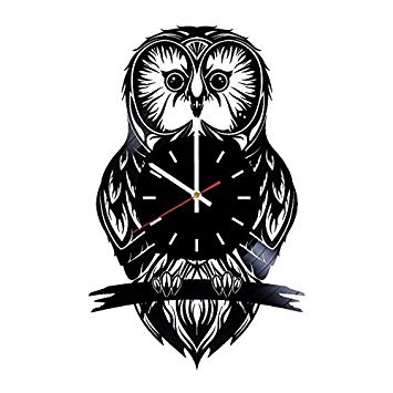 355x355 Owl Art Vinyl Record Wall Clock