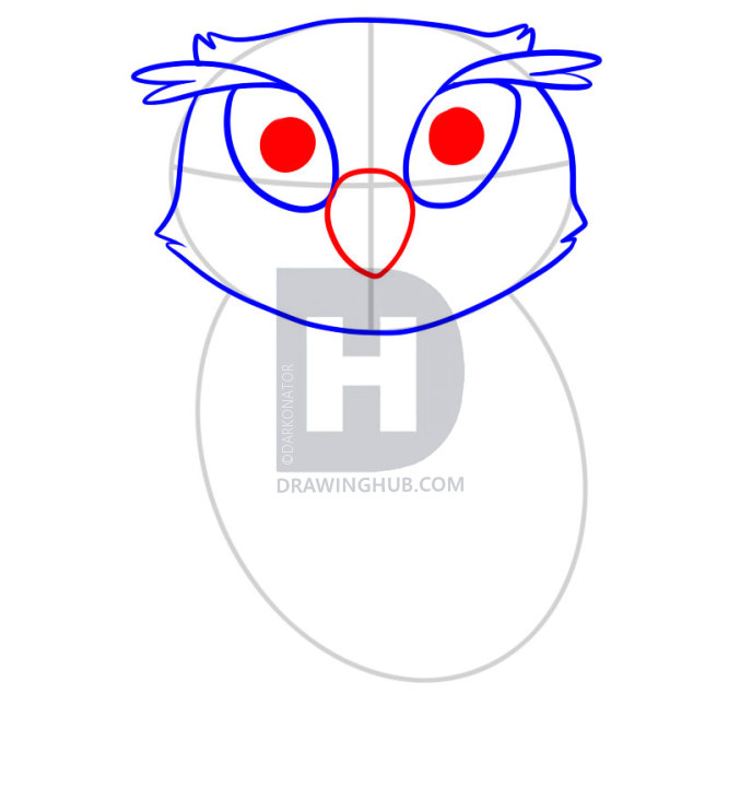 688x720 How To Draw An Owl For Kids, Step