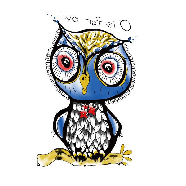 600x600 Temporary Tattoo Color Owl Dream Catcher Tattoos Stickers
