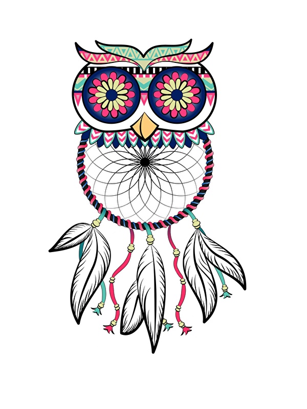 STL file Owl dream Catcher (Buho, lechuza, atrapasueños). Arte 2D