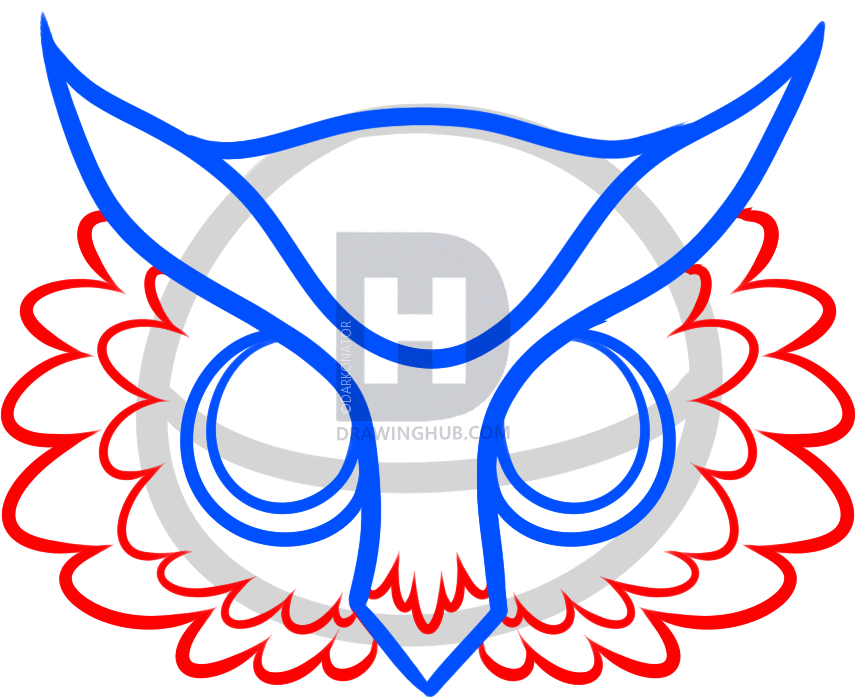 856x697 How To Draw An Owl Face, Step