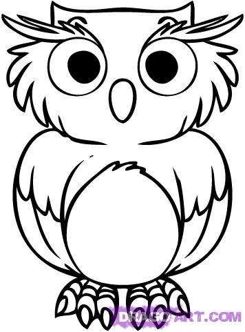356x481 How To Draw A Cartoon Owl, Step