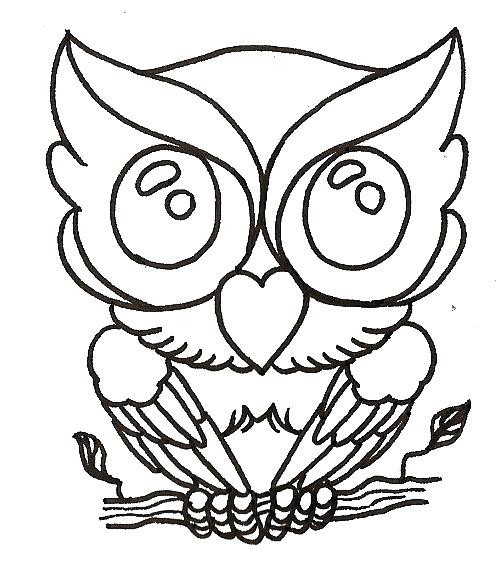 496x572 Owl Drawing Outline