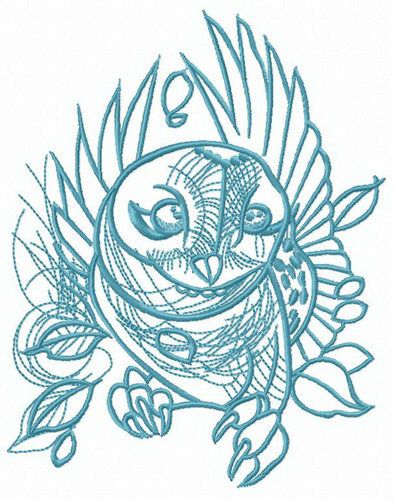 394x500 Owl Flying Embroidery Design