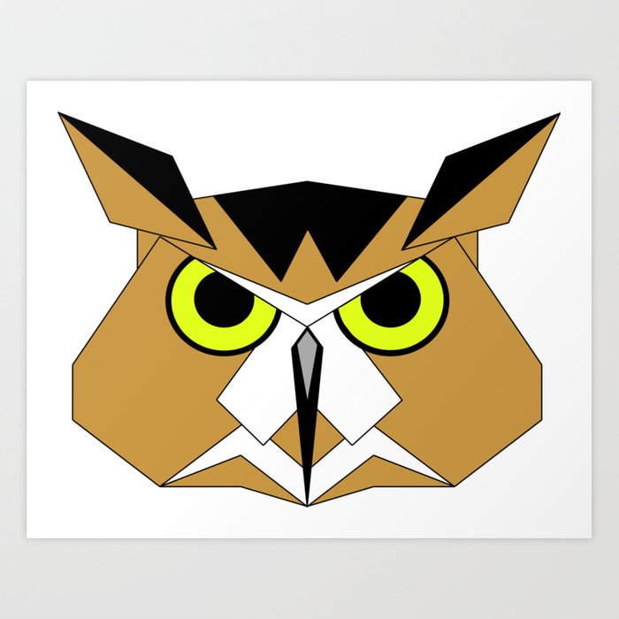 700x700 Owl Head Art Print