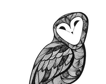 340x270 Ink Owl Illustration Etsy