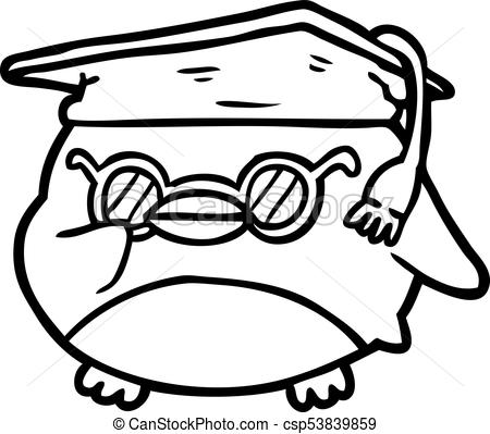 450x399 Line Drawing Of A Clever Old Owl