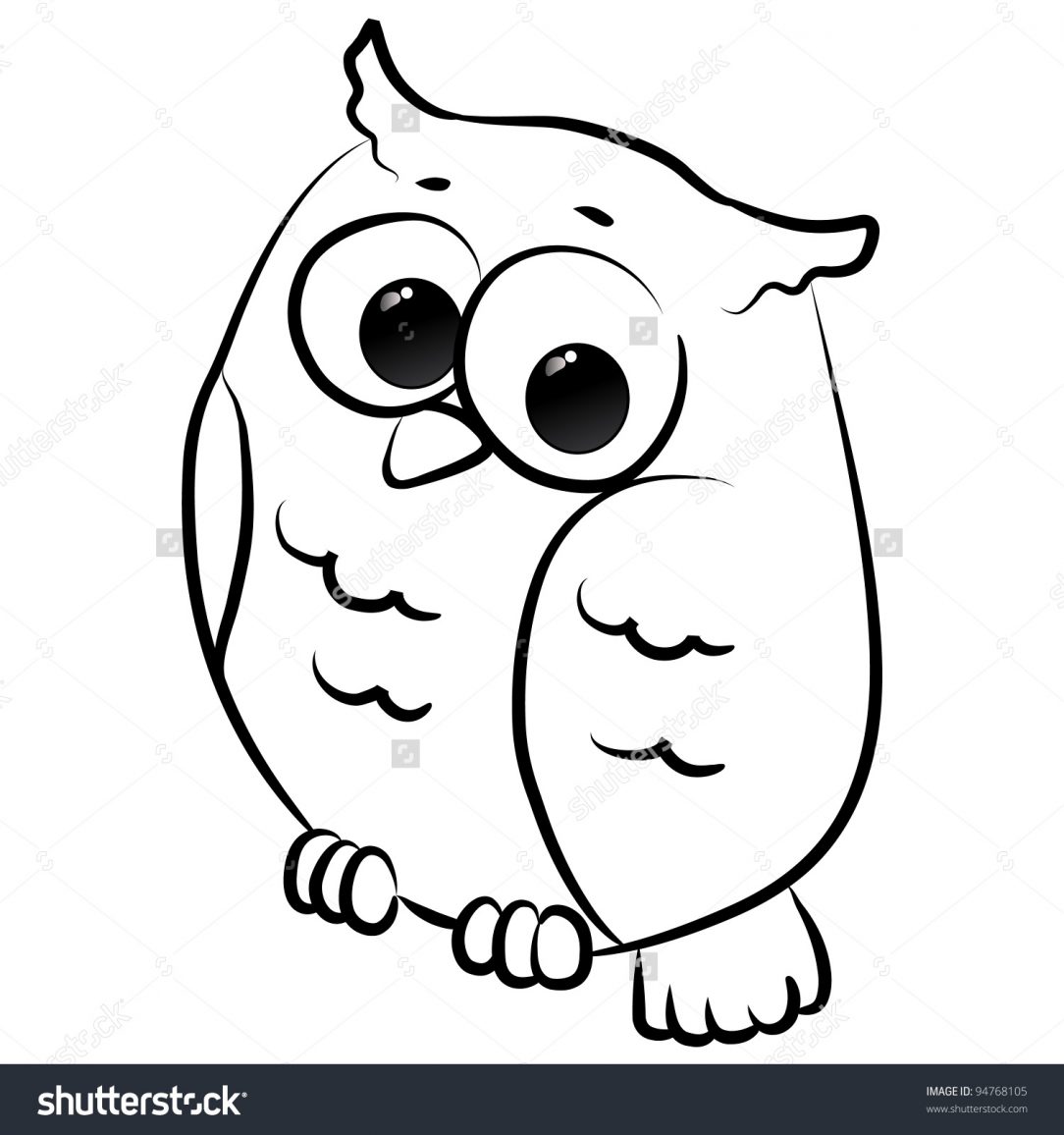 1084x1156 Owl Drawing Easy Step