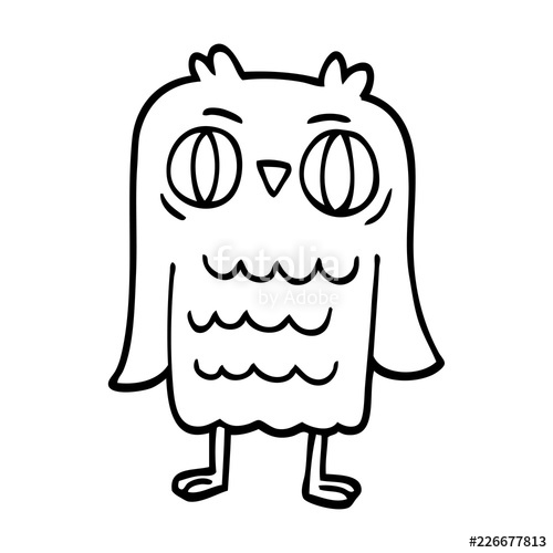 500x500 Line Drawing Cartoon Owl Stock Image And Royalty Free Vector
