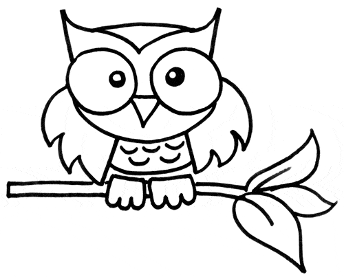 Owl On Branch Drawing | Free download on ClipArtMag