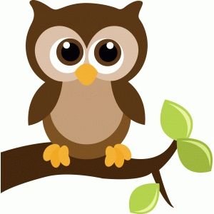 300x300 Cute Owl On A Tree Branch With Leaves Stuff Owl Templates