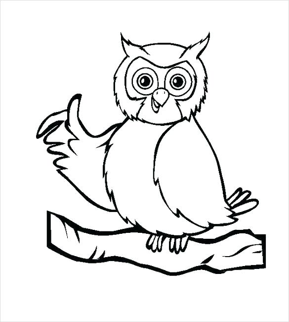 585x650 Outline Of An Owl Original Free Owl Outline Clipart