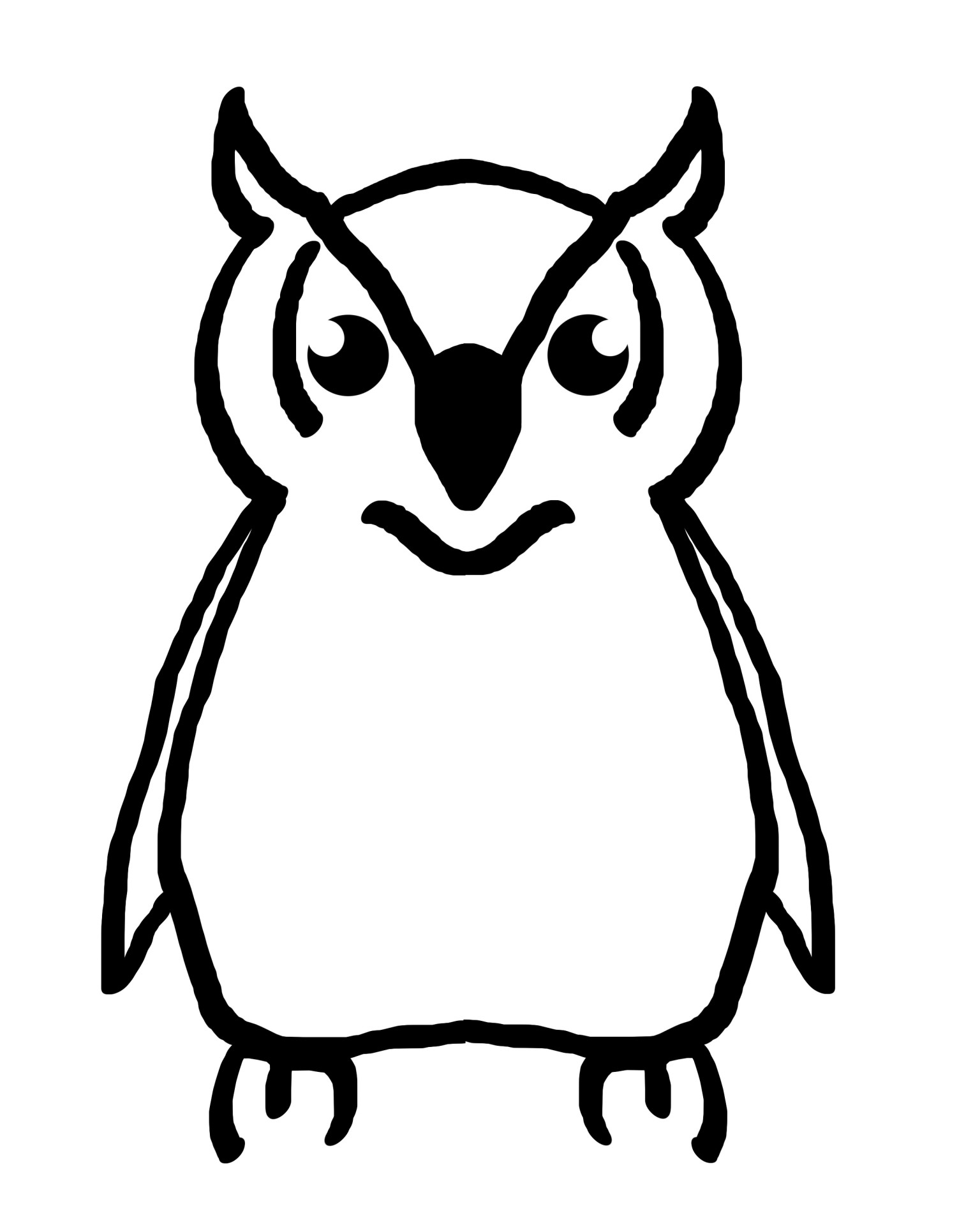 1536x1920 Owl, Bird, Outline, Drawing, Black