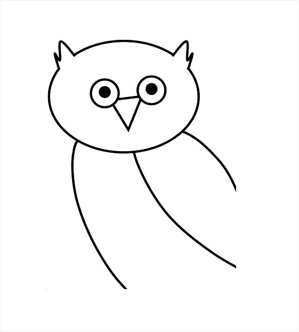 585x650 Owl Outline Template