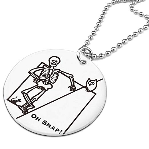 522x522 Oh Snap Halloween Owl Funny Skeleton Women Men Jewelry
