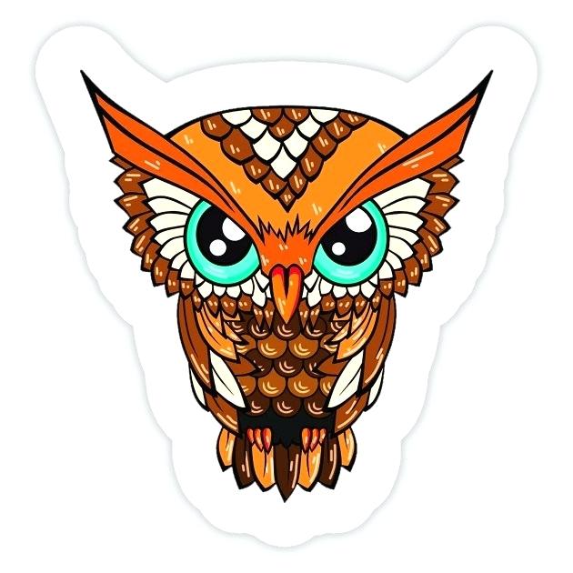 630x630 Owl Cute Drawing Running