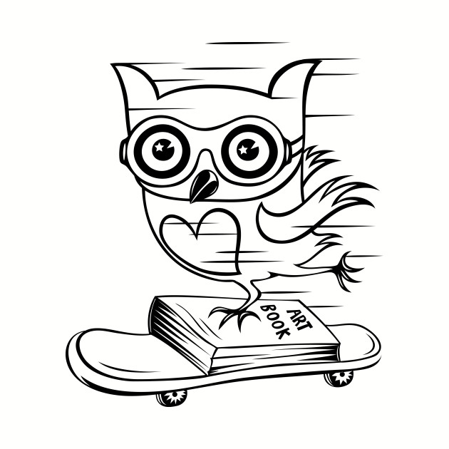 630x630 Owl With Skateboard