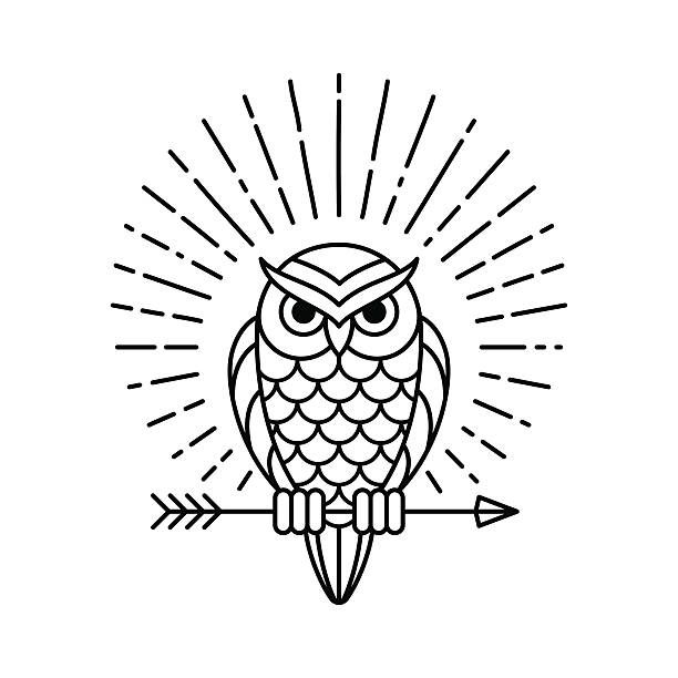 612x612 Owl Line Icon Vector Art Illustration Arjan Geometric Owl