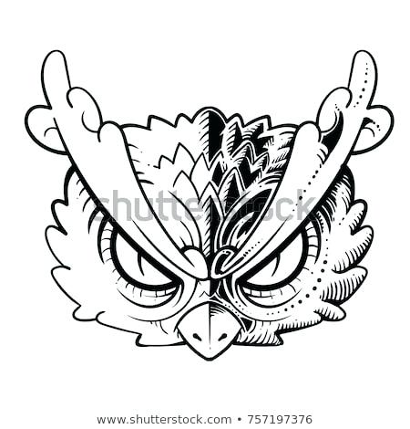 450x470 Owl Outline Tattoo