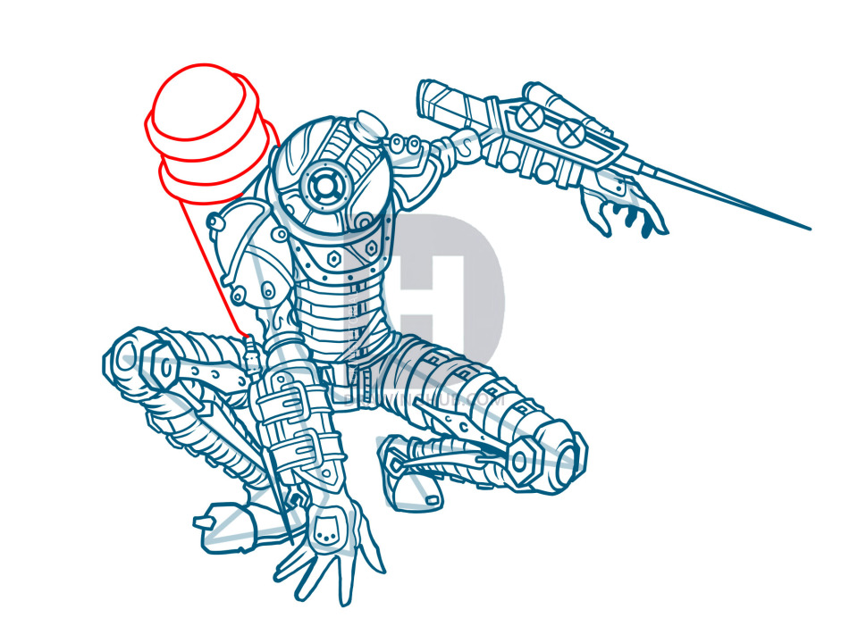 960x720 How To Draw Big Sister, Bioshock Big Sister, Step