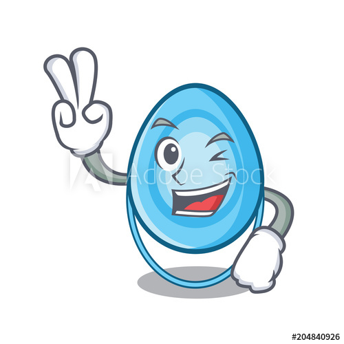 500x500 Two Finger Oxygen Mask Character Cartoon