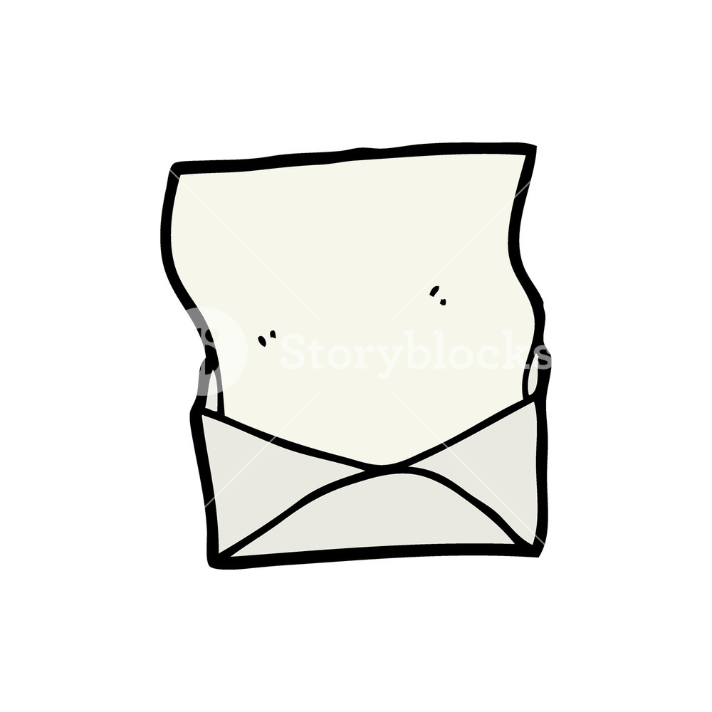 1000x1000 Cartoon Letter And Envelope Royalty Free Stock Image