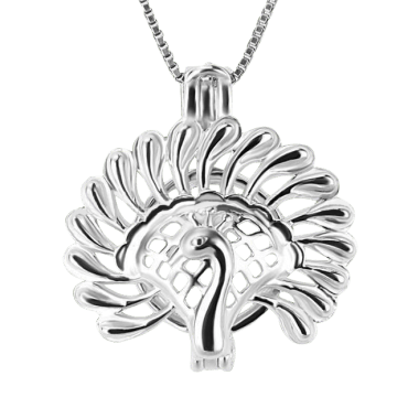 370x370 Sterling Silver Pearl In Oyster Gift Set Wpeacock Pendant