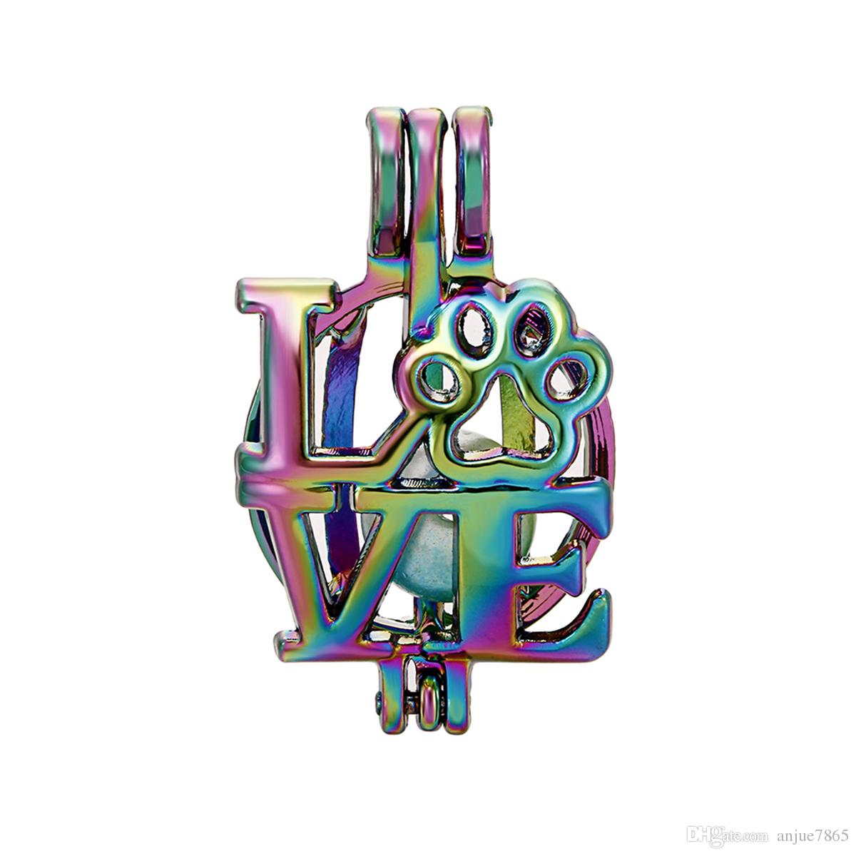 1200x1200 rainbow color love pearl cage beads cage essential oil