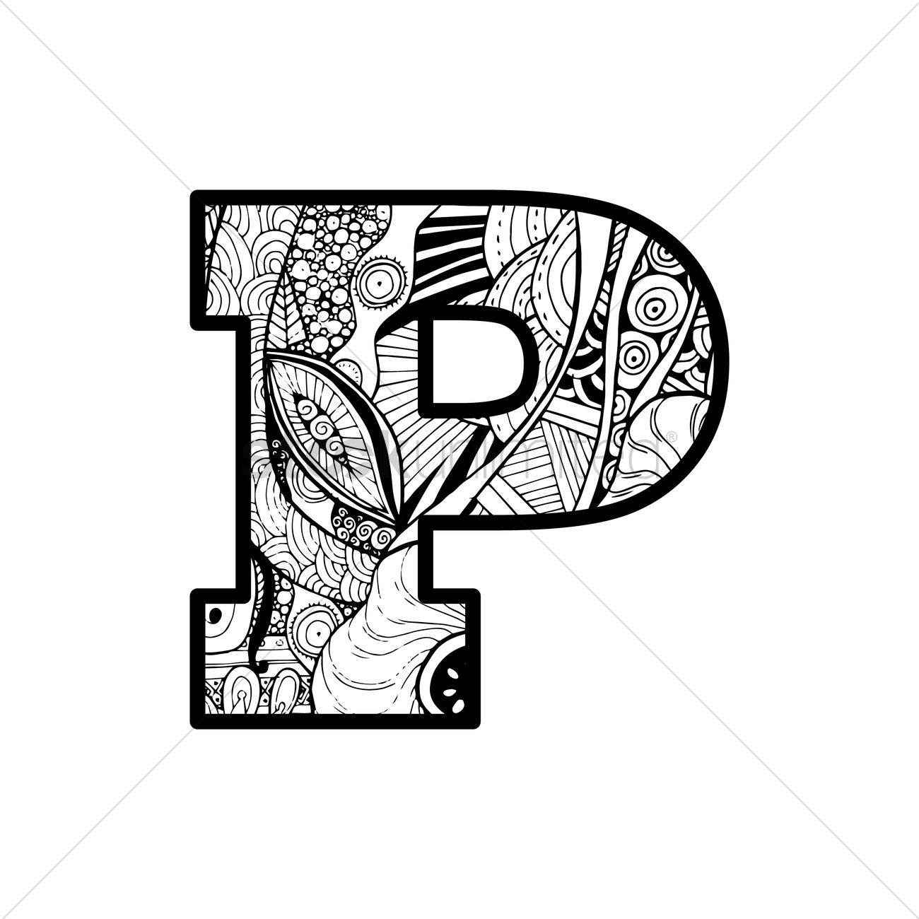 1300x1300 Letter P Vector Image