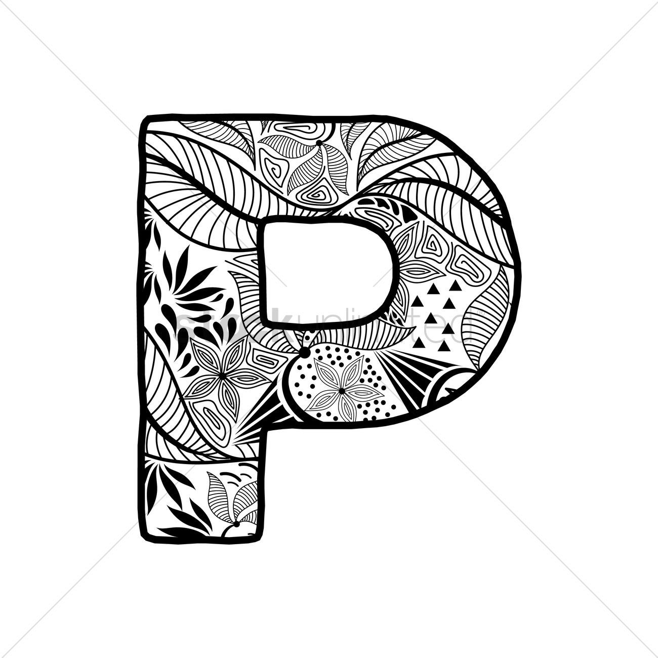 1300x1300 Letter P Vector Image