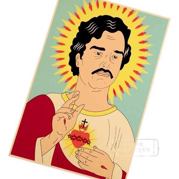 600x600 Narcos Colombia Pablo Escobar God Portrait Poster Classic Retro