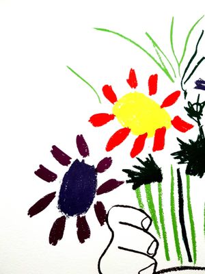 300x400 Colorful Flowers Lithograph