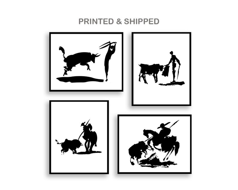 794x635 spanish bullfight picasso print set printed shipped etsy