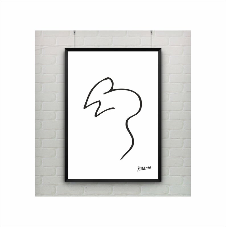 794x798 Pablo Picasso Mouse Oneliner Poster On Paper Or Etsy