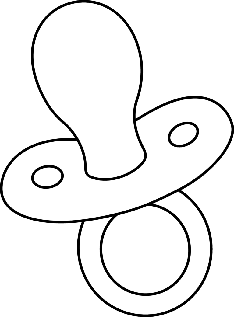 768x1042 Pacifier Baby Items Black And White Clipart Kid