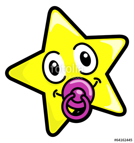 467x500 Vector Drawing Of A Star With A Pacifier Stock Image And Royalty