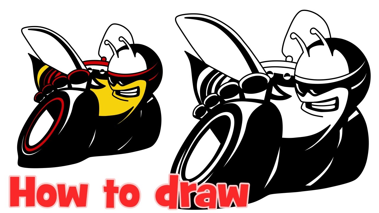 1280x720 How To Draw Scat Pack Badging Logo Bee From Dodge Challenger
