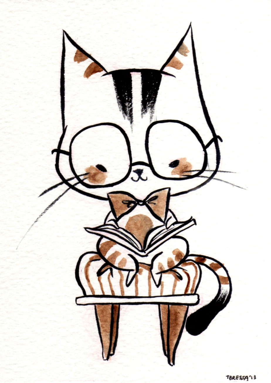 924x1302 Reading Cat' One Of The Free Drawing For A Sticker Pack Order Get