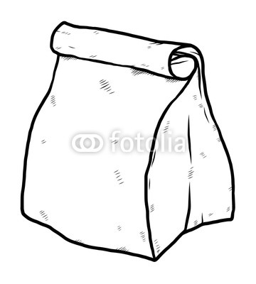 360x400 Paper Package Bag Cartoon Vector And Illustration, Black