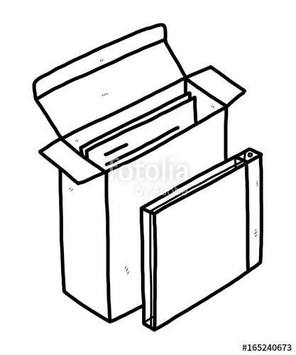 417x500 Software Package Box Cartoon Vector And Illustration, Black