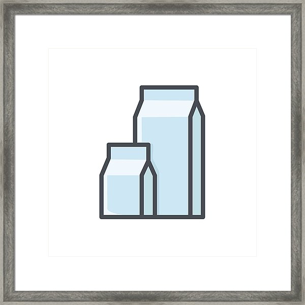 600x600 Food Drinks Colored Icon Milk Packet Framed Print