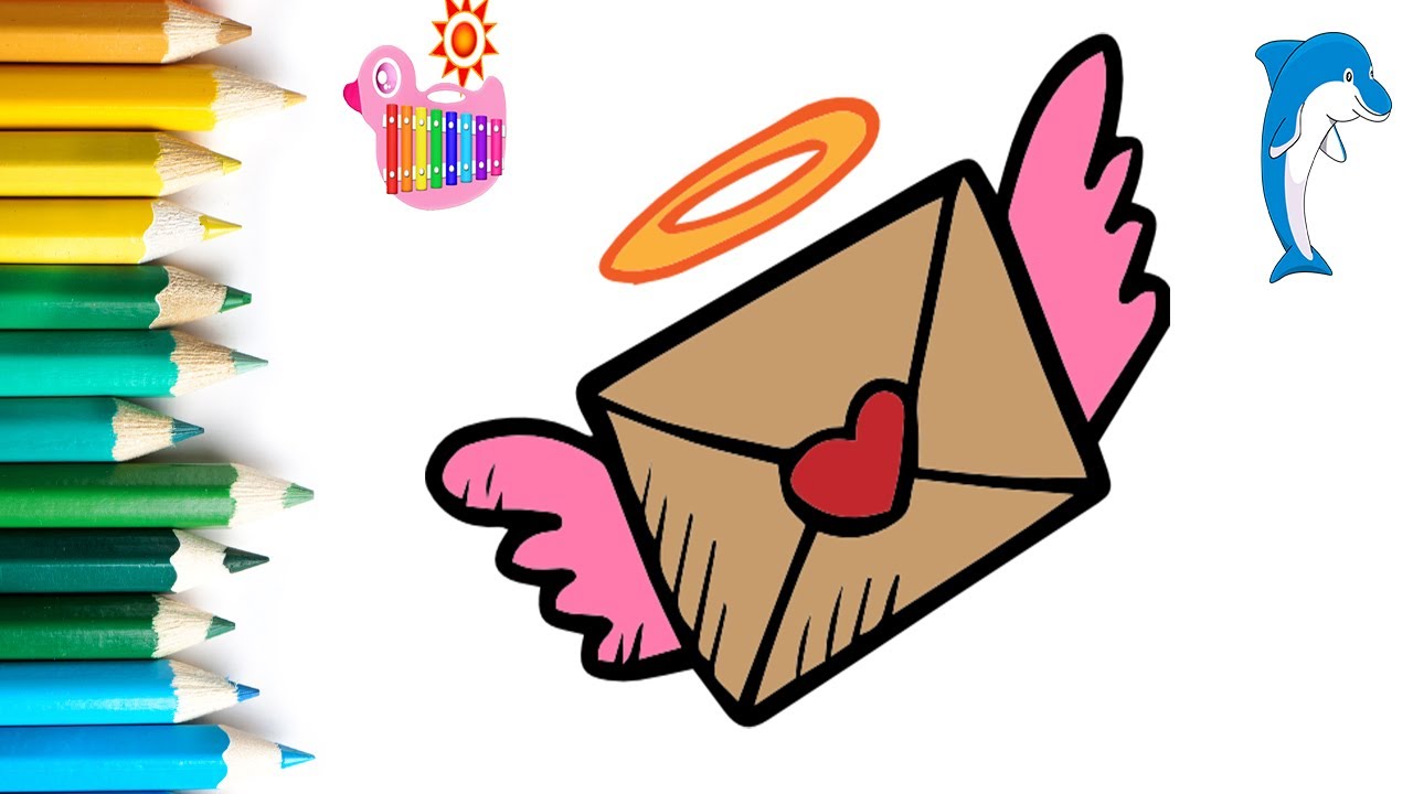 1280x720 Glitter Packet Mail Coloring And Drawing For Kids Neno Toy Art