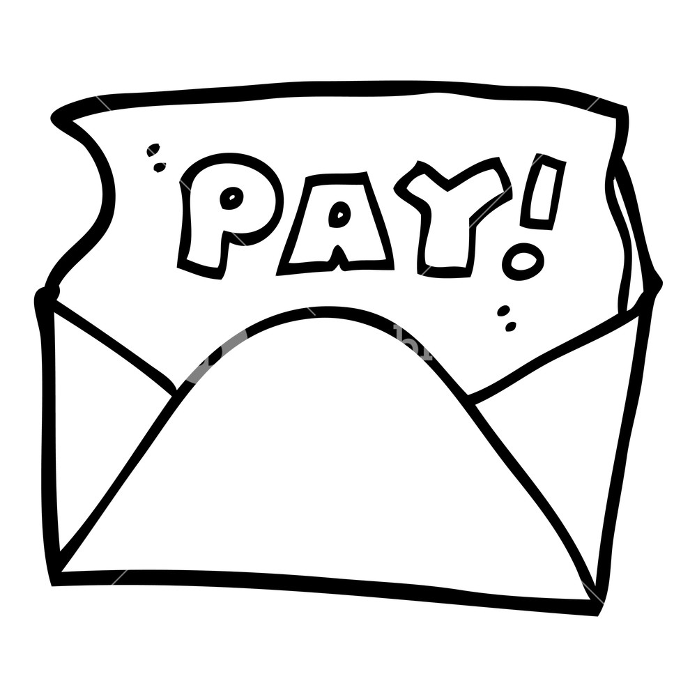 1000x1000 Black And White Cartoon Pay Packet Royalty Free Stock Image
