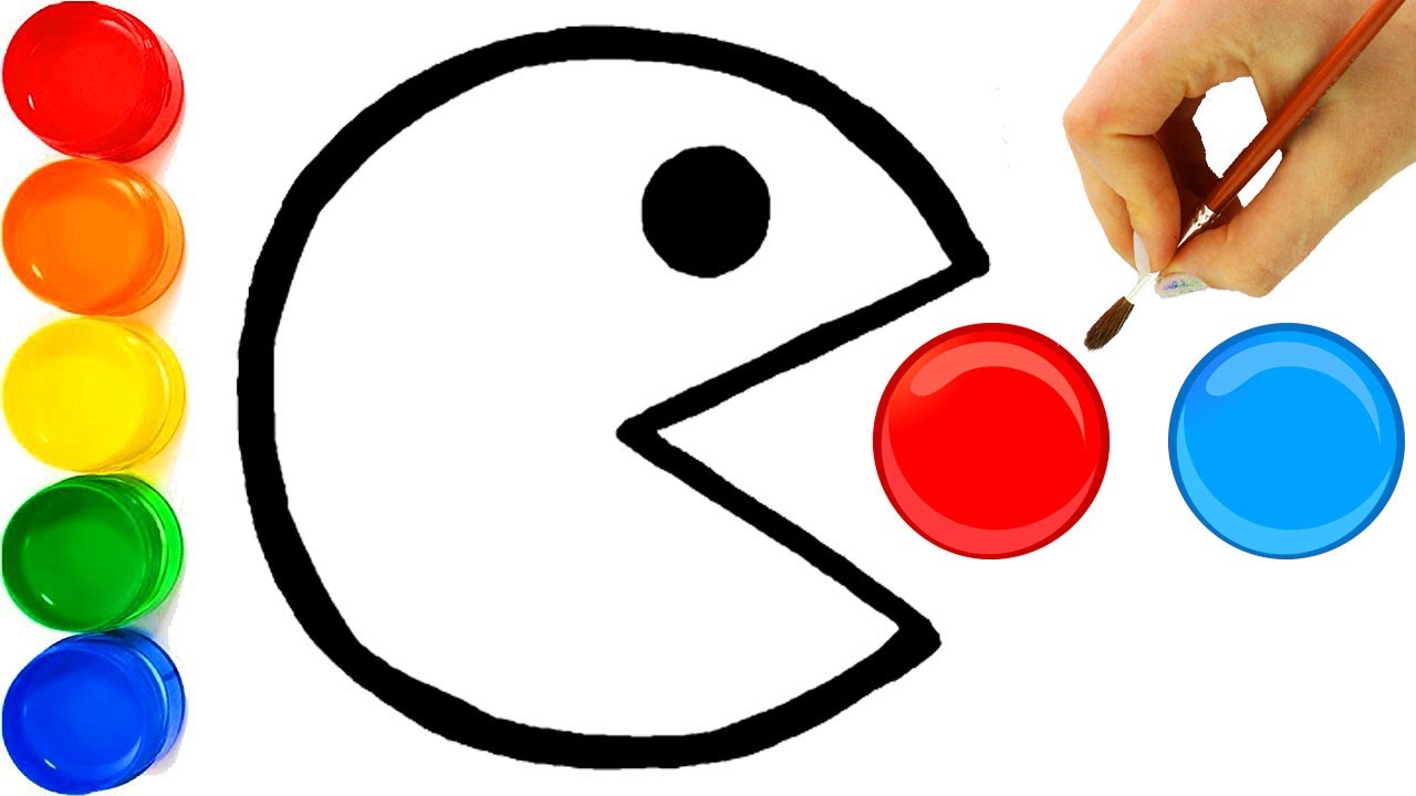 1280x720 Pacman Drawing And Coloring For Kids