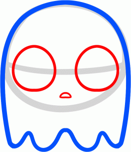 261x302 how to draw a pac man ghost, pinky step drawings